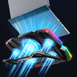 CoolCold Cooler para Portátil com Cinco Ventoinhas e 2 Portas USB Suporte de Arrefecimento para Notebook Gaming, Versão:, Touch Symphony Azul