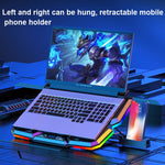 CoolCold Cooler para Portátil com Cinco Ventoinhas e 2 Portas USB Suporte de Arrefecimento para Notebook Gaming, Versão:, Touch Symphony Azul