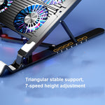 Laptop Radiator Bracket Folding Storage Air-cooled Cooling Base,Style:, Double Fan, Four Fan