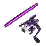 Conjunto de Pesca Portátil Tipo Caneta LEO com Carretel de Spinning, H8022G Dourado, H8022PU Roxo, H8022R Vermelho, H8022 Prateado, H8022B Preto, H8022BL Azul