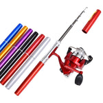 Conjunto de Pesca Portátil Tipo Caneta LEO com Carretel de Spinning, H8022G Dourado, H8022PU Roxo, H8022R Vermelho, H8022 Prateado, H8022B Preto, H8022BL Azul