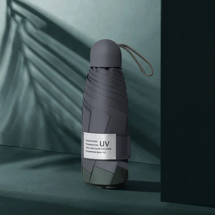 LY-0621 Guarda-chuva Simples de Cinco Dobras e Seis Varetas com Cola Preta, Seis Varetas Cúrcuma, Seis Varetas Rosa de Verão, Seis Varetas Azul Névoa, Seis Varetas Verde Matcha, Seis Varetas Azul Marinho, Seis Varetas Verde Tinta