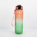 Garrafa Desportiva Space Cup Gradiente 1000ml com Tampa de Salto e Palhinha, Gradiente Laranja-Verde, Gradiente Azul e Vermelho, Gradiente Verde e Vermelho, Gradiente Amarelo Roxo, Preto, Azul, Verde