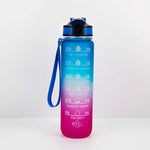 Garrafa Desportiva Space Cup Gradiente 1000ml com Tampa de Salto e Palhinha, Gradiente Laranja-Verde, Gradiente Azul e Vermelho, Gradiente Verde e Vermelho, Gradiente Amarelo Roxo, Preto, Azul, Verde