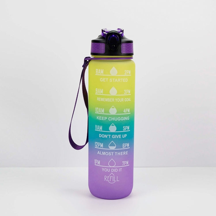 Garrafa Desportiva Space Cup Gradiente 1000ml com Tampa de Salto e Palhinha, Gradiente Laranja-Verde, Gradiente Azul e Vermelho, Gradiente Verde e Vermelho, Gradiente Amarelo Roxo, Preto, Azul, Verde