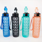Garrafa Desportiva Space Cup Gradiente 1000ml com Tampa de Salto e Palhinha, Gradiente Laranja-Verde, Gradiente Azul e Vermelho, Gradiente Verde e Vermelho, Gradiente Amarelo Roxo, Preto, Azul, Verde