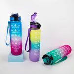 Garrafa Desportiva Space Cup Gradiente 1000ml com Tampa de Salto e Palhinha, Gradiente Laranja-Verde, Gradiente Azul e Vermelho, Gradiente Verde e Vermelho, Gradiente Amarelo Roxo, Preto, Azul, Verde
