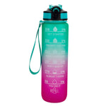 Garrafa Desportiva Space Cup Gradiente 1000ml com Tampa de Salto e Palhinha, Gradiente Laranja-Verde, Gradiente Azul e Vermelho, Gradiente Verde e Vermelho, Gradiente Amarelo Roxo, Preto, Azul, Verde
