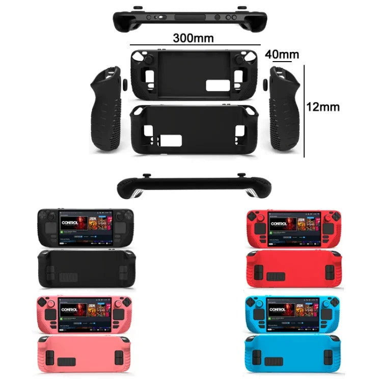 Capa de Silicone Completa com Tampa para Botão para Steam Deck, (Preto), (Azul), (Vermelho), (Rosa)