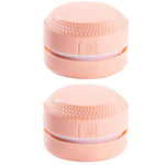 2PCS Desktop Mini Vacuum Cleaner Rubber Confetti Keyboard Cleaner, Pink, Blue