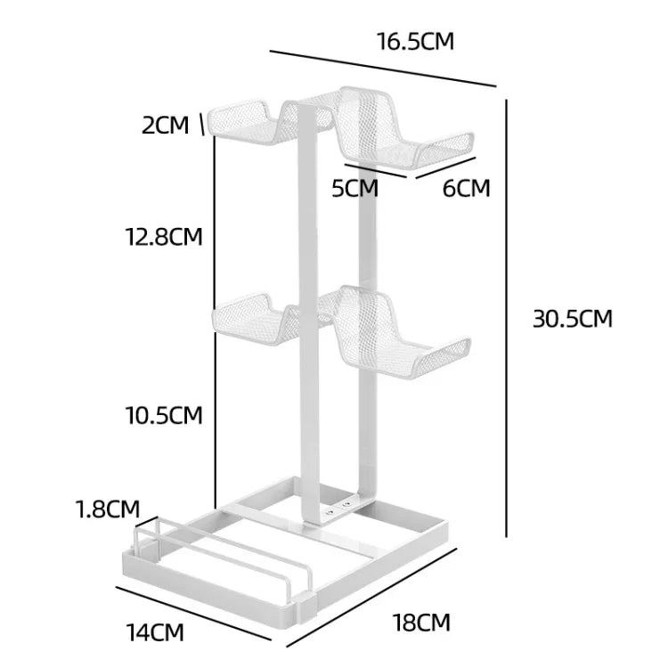 Desktop Headset Gamepad Game Console Storage Bracket, White, Black