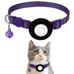 Coleira refletora para gato com campainha para AirTag 2ª Geração / AirTag 1ª Geração, Azul, Roxo, Preto, Rosa, Laranja, Verde Claro, Vermelho Rosado, Verde, Amarelo