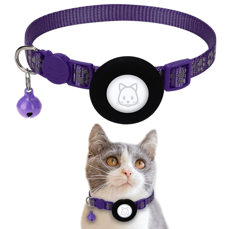 Coleira refletora para gato com campainha para AirTag 2ª Geração / AirTag 1ª Geração, Azul, Roxo, Preto, Rosa, Laranja, Verde Claro, Vermelho Rosado, Verde, Amarelo