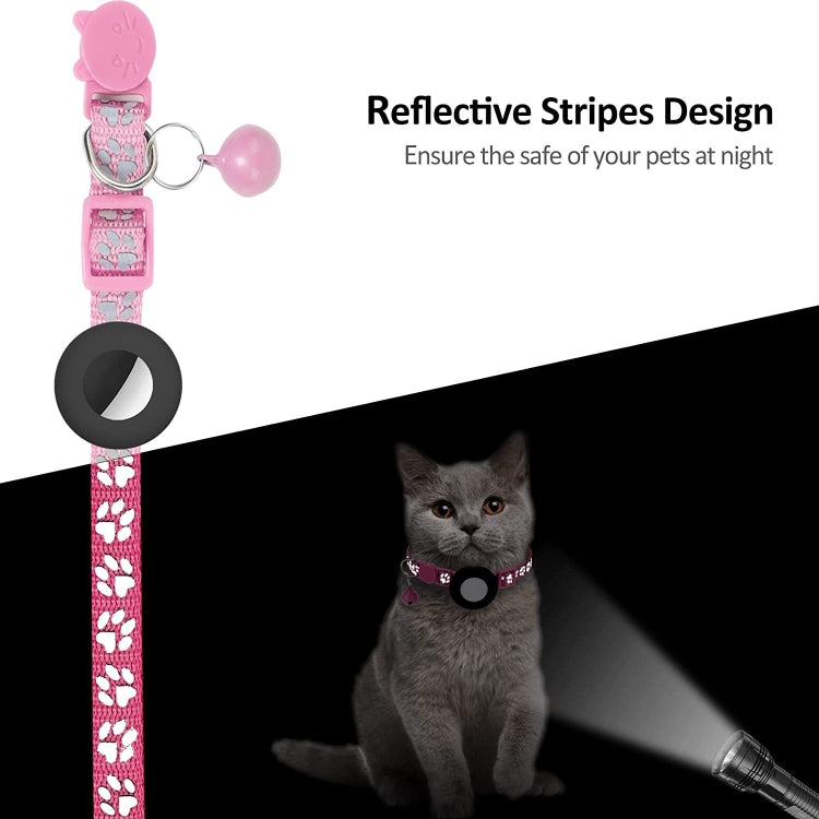 Coleira refletora para gato com campainha para AirTag 2ª Geração / AirTag 1ª Geração, Azul, Roxo, Preto, Rosa, Laranja, Verde Claro, Vermelho Rosado, Verde, Amarelo