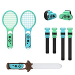Conjunto Desportivo 7 em 1 DOBE TNS-2123 com Sabre de Luz, Correia para Perna, Raquete de Ténis e Correia para Pulso para Nintendo Switch, DOBE 7 em 1