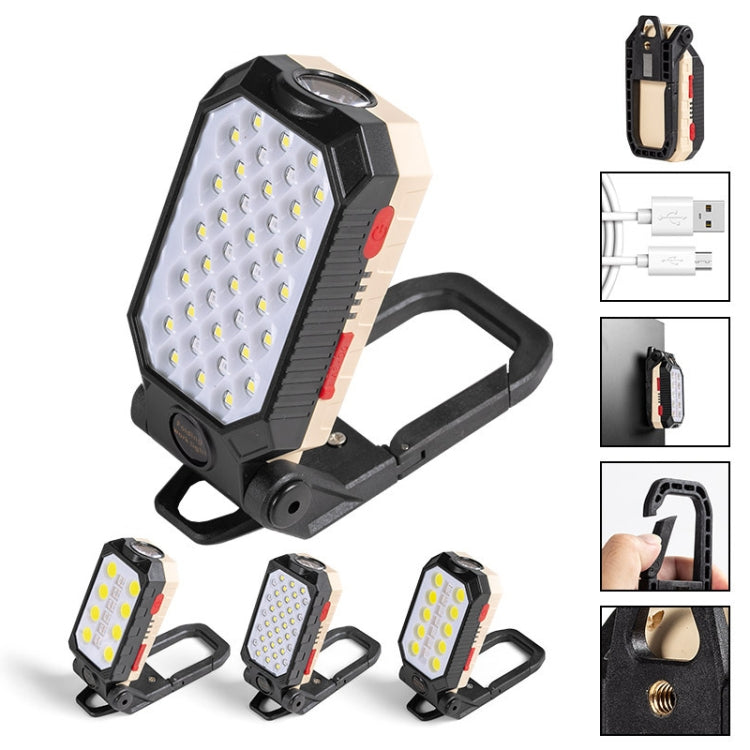 Luz de Trabalho COB com Gancho, Carregamento USB Lanterna de Emergência para Manutenção, Estilo:, W598A 8 Furos, W598B Pequena, W599A 10 Furos, W599B Grande
