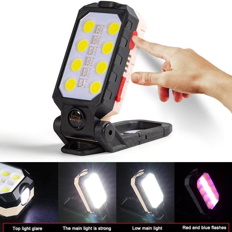 Luz de Trabalho COB com Gancho, Carregamento USB Lanterna de Emergência para Manutenção, Estilo:, W598A 8 Furos, W598B Pequena, W599A 10 Furos, W599B Grande