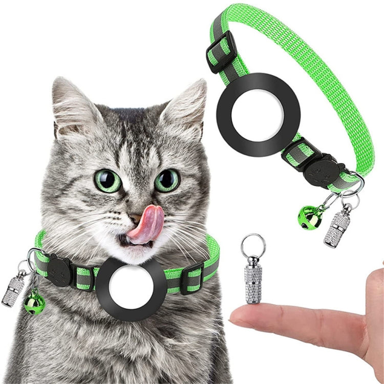 Coleira com pendente de endereço anti-perda para animal de estimação com campainha para AirTag 2ª Geração / AirTag 1ª Geração, Verde, Roxo, Preto, Rosa, Laranja, Azul
