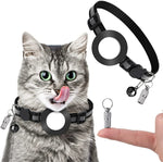 Coleira com pendente de endereço anti-perda para animal de estimação com campainha para AirTag 2ª Geração / AirTag 1ª Geração, Verde, Roxo, Preto, Rosa, Laranja, Azul