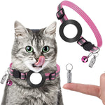 Coleira com pendente de endereço anti-perda para animal de estimação com campainha para AirTag 2ª Geração / AirTag 1ª Geração, Verde, Roxo, Preto, Rosa, Laranja, Azul