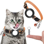 Coleira com pendente de endereço anti-perda para animal de estimação com campainha para AirTag 2ª Geração / AirTag 1ª Geração, Verde, Roxo, Preto, Rosa, Laranja, Azul