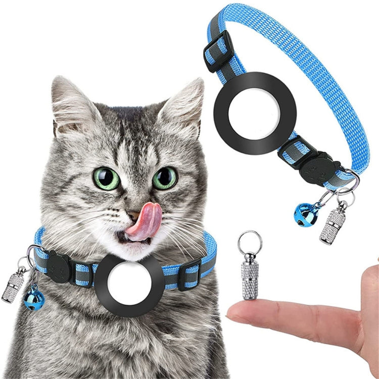 Coleira com pendente de endereço anti-perda para animal de estimação com campainha para AirTag 2ª Geração / AirTag 1ª Geração, Verde, Roxo, Preto, Rosa, Laranja, Azul