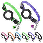 Coleira com pendente de endereço anti-perda para animal de estimação com campainha para AirTag 2ª Geração / AirTag 1ª Geração, Verde, Roxo, Preto, Rosa, Laranja, Azul