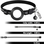 Coleira com pendente de endereço anti-perda para animal de estimação com campainha para AirTag 2ª Geração / AirTag 1ª Geração, Verde, Roxo, Preto, Rosa, Laranja, Azul