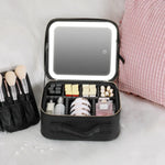 Bolsa de Maquilhagem NICELAND TM1060 de Grande Capacidade com Lâmpada Portátil, Pequeno Rosa, Pequeno Preto, Grande Rosa, Grande Preto