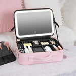 Bolsa de Maquilhagem NICELAND TM1060 de Grande Capacidade com Lâmpada Portátil, Pequeno Rosa, Pequeno Preto, Grande Rosa, Grande Preto