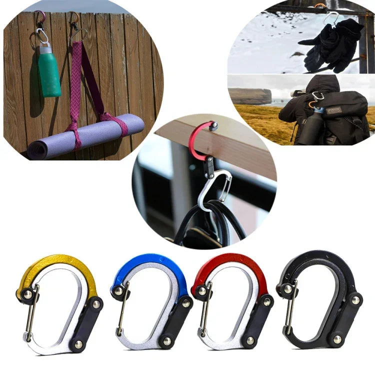 Gancho D em liga de alumínio para montanhismo ao ar livre, S (Dourado), S (Vermelho), S (Preto), S (Azul), M (Preto), M (Vermelho)