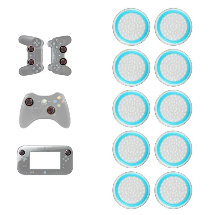 10 Tampas de Botão Luminosas de Silicone para Comando para PS5/PS4/PS3/ONE/360/PRO/série X/S