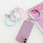 3 PCS Pulseira de Silicone para Telemóvel com Porta-chaves Anti-queda com Patch, Rosa, Roxo, Azul, Amarelo Limão, Laranja, Vermelho, Preto, Branco, Verde Menta