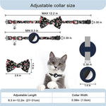 Coleira para animal de estimação com laço impresso anti-perda e campainha para AirTag 2ª Geração / AirTag 1ª Geração, Amarelo, Azul, Rosa, Azul Escuro, Laranja, Verde Menta