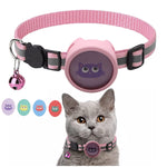 Coleira refletora para animal de estimação com campainha para AirTag 2ª Geração / AirTag 1ª Geração, Vermelho, Roxo, Preto, Rosa