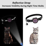 Coleira refletora para animal de estimação com campainha para AirTag 2ª Geração / AirTag 1ª Geração, Vermelho, Roxo, Preto, Rosa