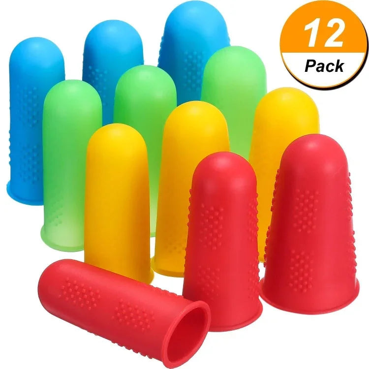4 Conjuntos de Dedais de Silicone Resistente a Altas Temperaturas, Antiescaldão e Antiderrapantes com Partículas, Cor Aleatória, Azul