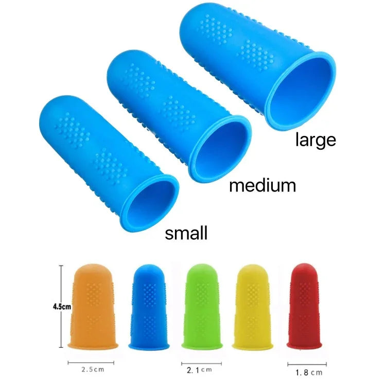 4 Conjuntos de Dedais de Silicone Resistente a Altas Temperaturas, Antiescaldão e Antiderrapantes com Partículas, Cor Aleatória, Azul