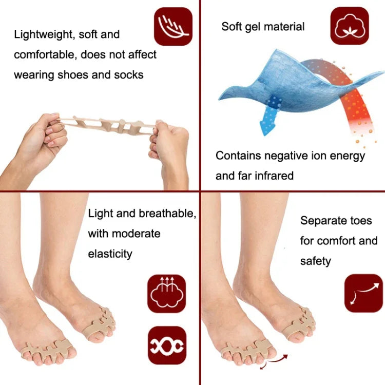 Corrector de Joanete de Silicone para Dedo Grande do Pé, Divisor para Dedo, Espessado, Usável com Sapatos, Uso Doméstico
