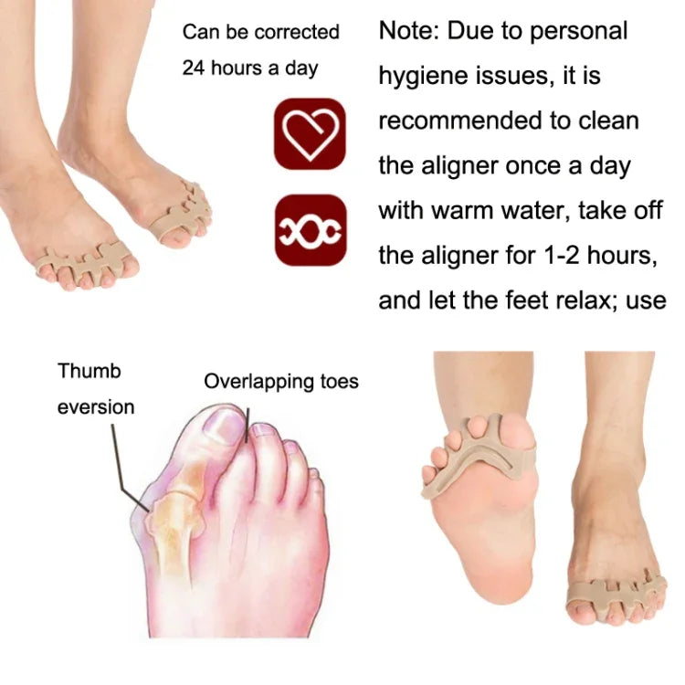 Corrector de Joanete de Silicone para Dedo Grande do Pé, Divisor para Dedo, Espessado, Usável com Sapatos, Uso Doméstico
