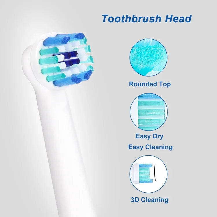 2 Peças de Cabeças de Substituição para Escova de Dentes Elétrica Oral-B, Limpeza Diária, Limpeza de Precisão, Limpeza Multiângulo, Branqueamento Profissional, Limpeza Dental Flouse