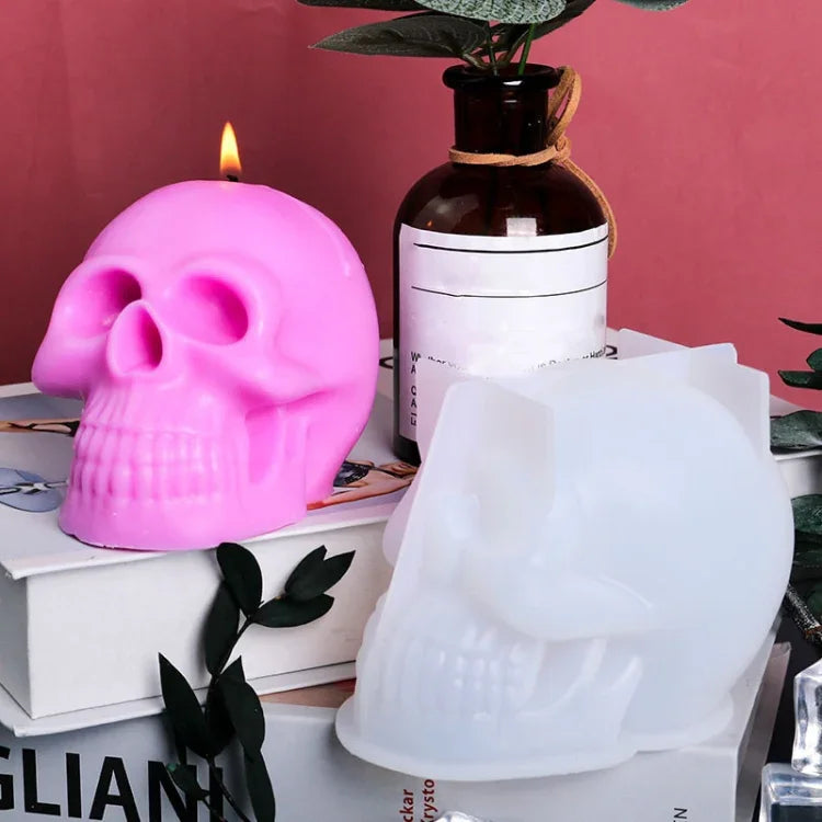 Molde de Silicone para Vela em Forma de Caveira Epóxi D804, D804