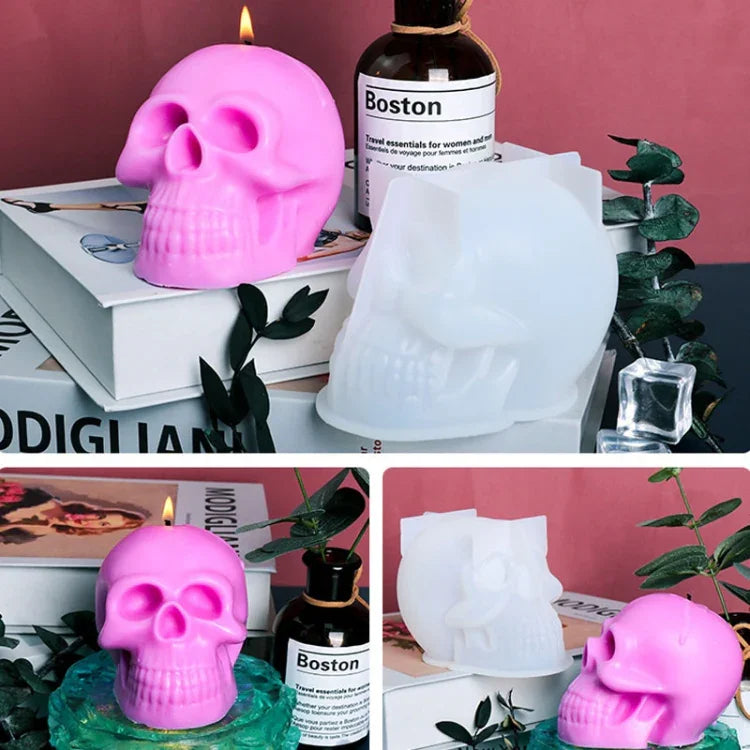 Molde de Silicone para Vela em Forma de Caveira Epóxi D804, D804