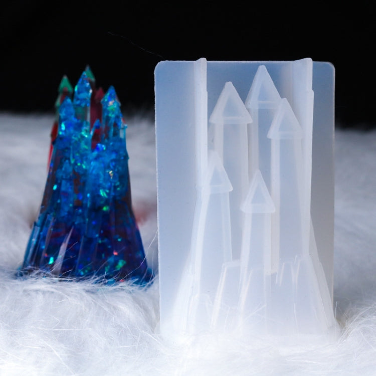 Molde de silicone 3D para gotas de cristal DIY castelo D581, D581