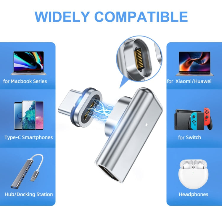 TZ30 Adaptador Magnético com Cotovelo PD100W 24Pin para Carga Rápida Type-C / USB-C para MacBook Notebook
