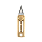 Mini Faca de Latão para Transporte EDC Chaveiro Pendente Faca de Desembalar Push-pull, Latão