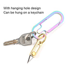 Mini Faca de Latão para Transporte EDC Chaveiro Pendente Faca de Desembalar Push-pull, Latão