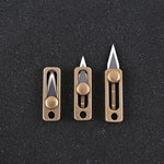 Mini Faca de Latão para Transporte EDC Chaveiro Pendente Faca de Desembalar Push-pull, Latão