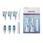 Conjunto de 4 Unidades de Cabeças de Escova de Dentes Elétricas Substitutas Multidirecionais para Oral B 3733 4732 4734