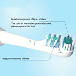 Conjunto de 4 Unidades de Cabeças de Escova de Dentes Elétricas Substitutas Multidirecionais para Oral B 3733 4732 4734